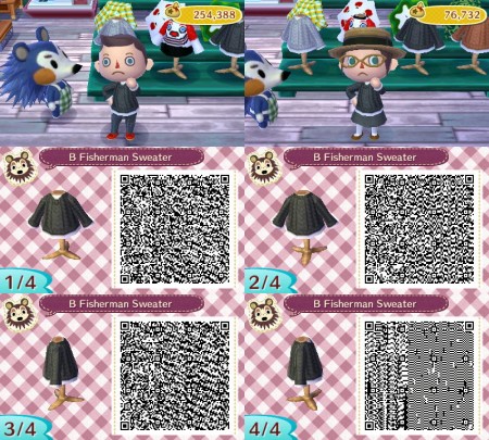 Animal Crossing QR Code Black Fisherman's Sweater