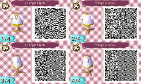 Yellow Hippie Chick Short Sleeves Animal Crossing QR Code