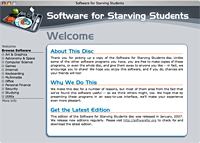 Software for Starving Students: Welcome screen shot