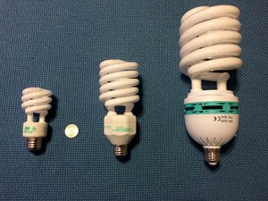 3 sizes of CF bulbs